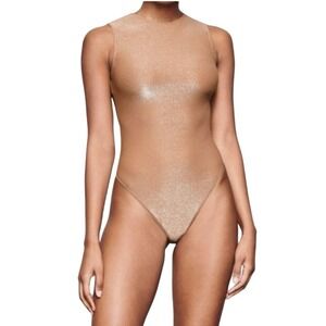 Skims Large Shimmer Crewneck Tank Bodysuit Sienna NWT